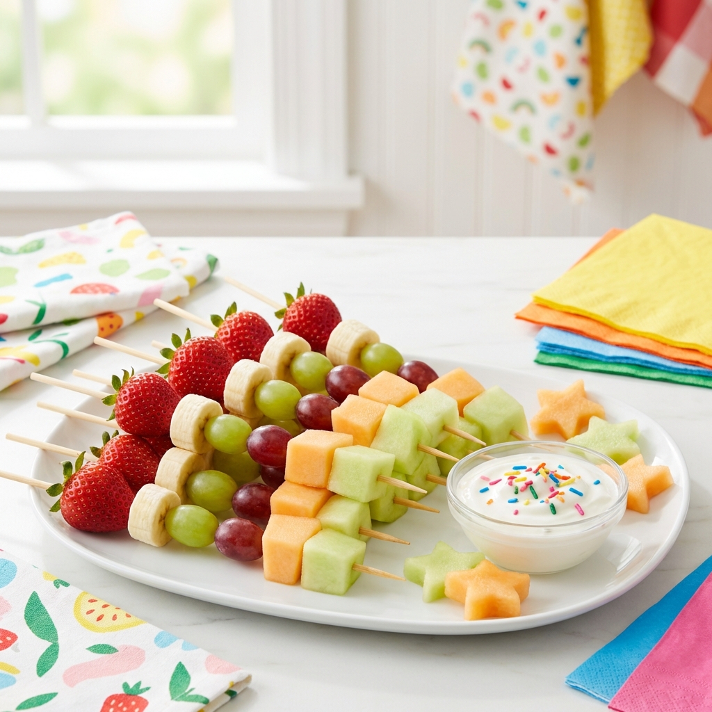 Voćni ražnjići sa jogurtom