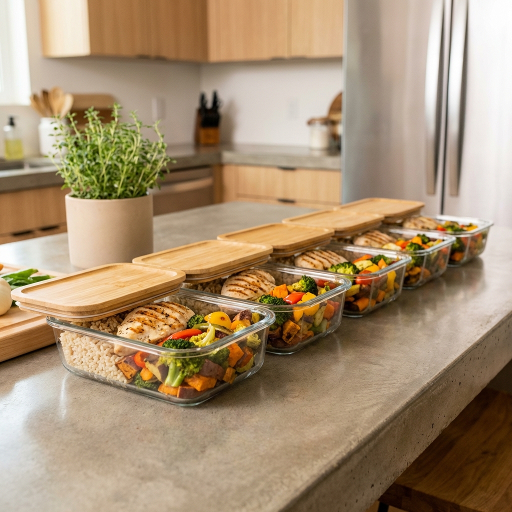 Organizovani meal prep kontejneri